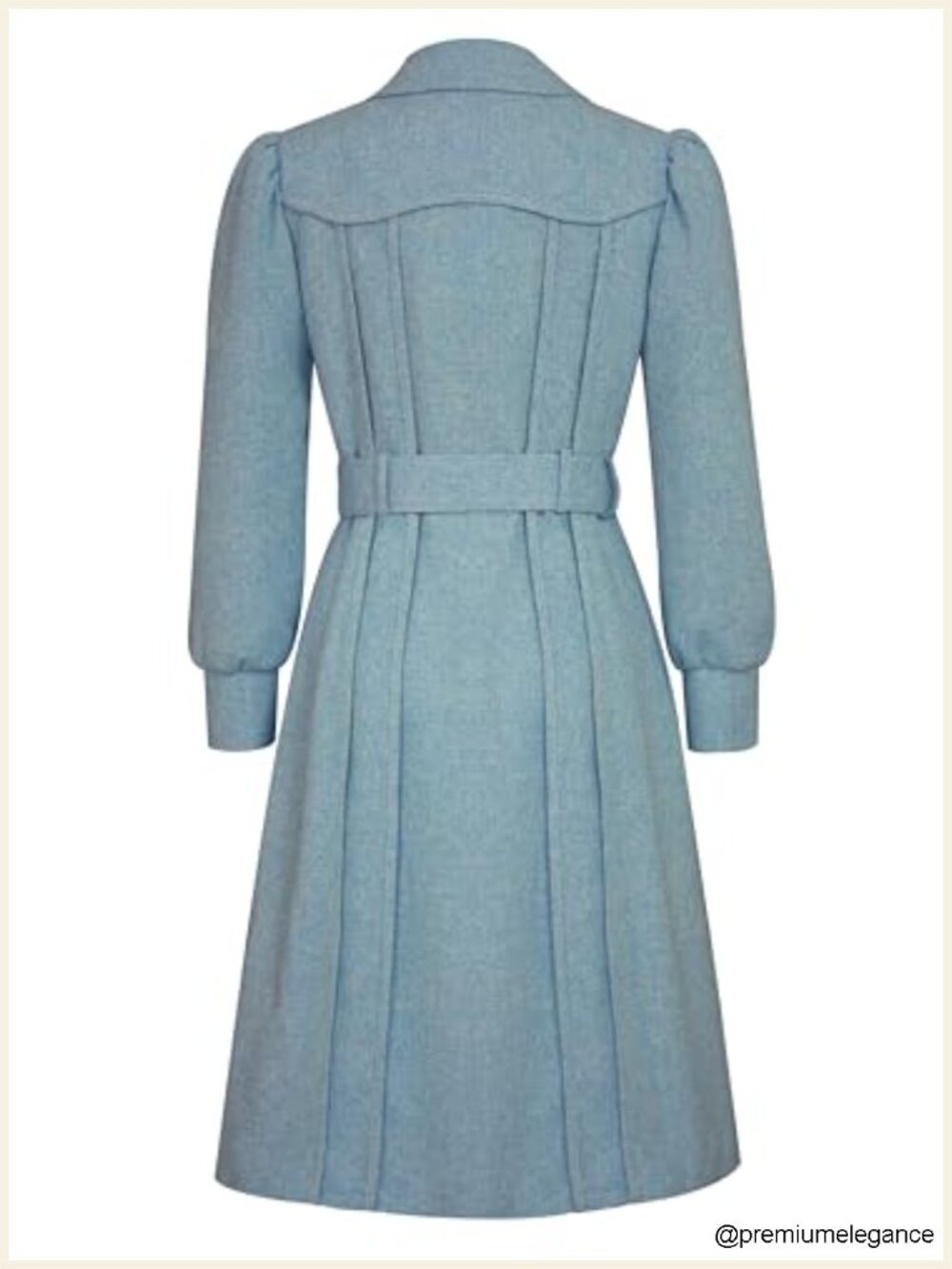 Women's Boucle Dress Coat with Notch Collar, Button Front, Knee-Length, Plus - Picture 3 of 4